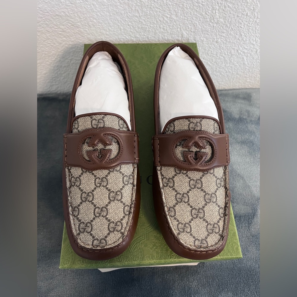 Brand New Gucci Men’s GG Supreme Clove Calf Soft Loafers Brown Size 7 (US 7.5) - Picture 10 of 10